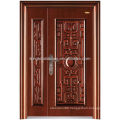 New Design Security Steel Double Door KKD-577 For Mother and Son Design and Copper Paint